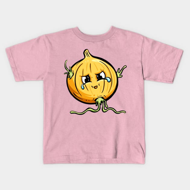 cheeky Onion bulb cartoon character Kids T-Shirt by Garden Tips Toons